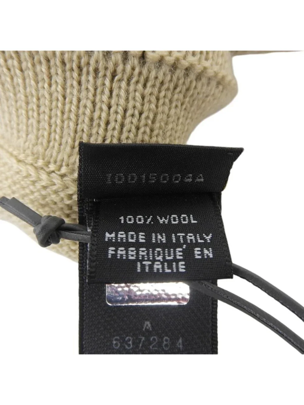 Fendi Wool 100% Zucchino FF Logo Knit Gloves Beige TU